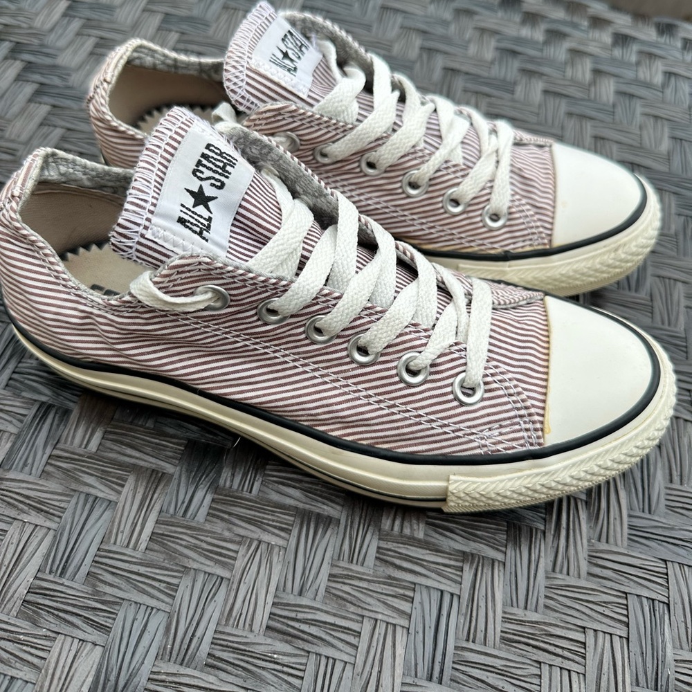 Converse Striped Sneakers - Red and White